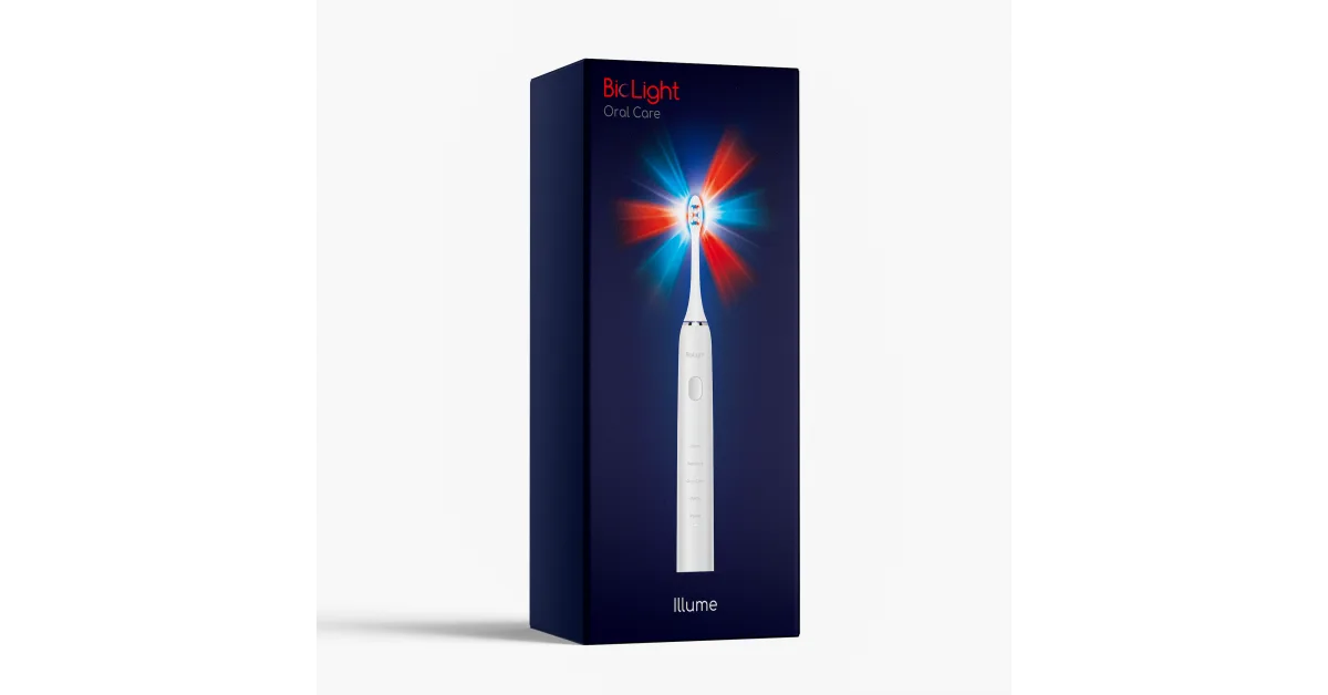 Une brosse à dents sonores avec une luminothérapie intégrée